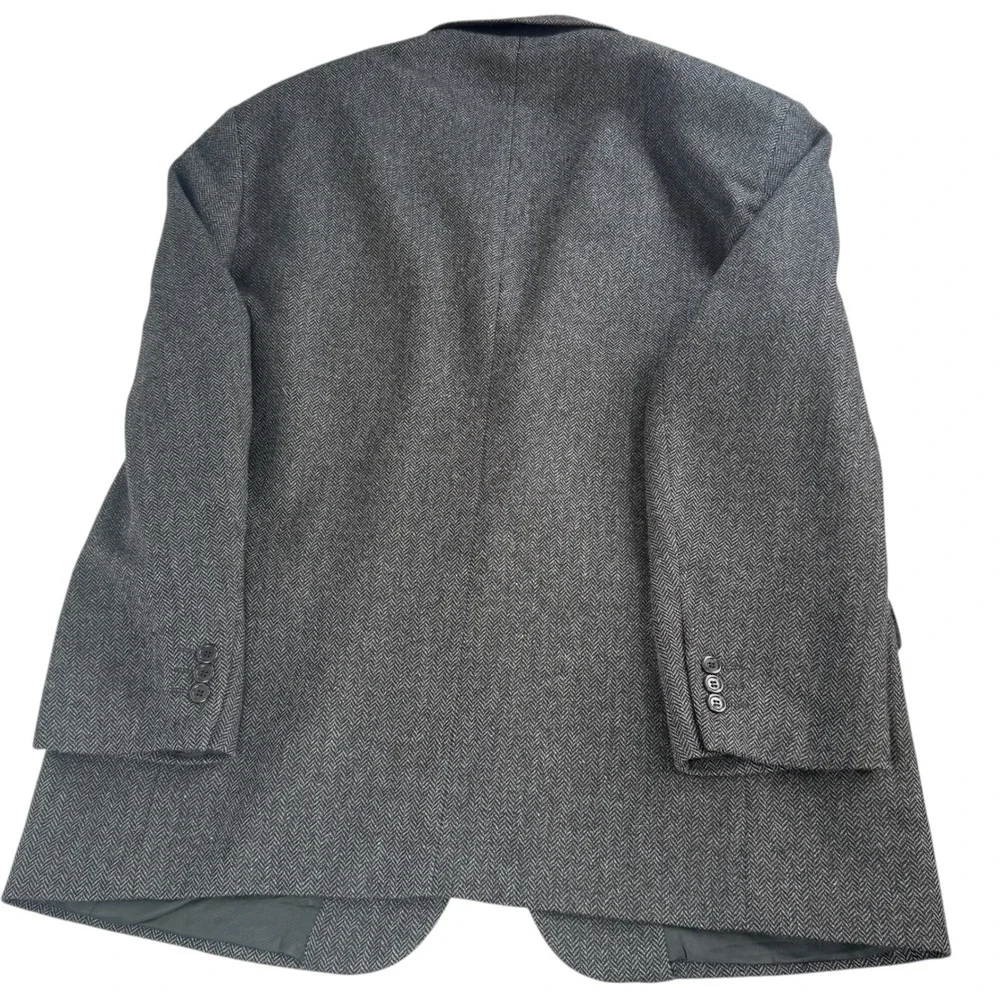 VTG‎ TodaysManTM 44R Messina Blazer Jacket Italian Cashmere Grey Herringbone